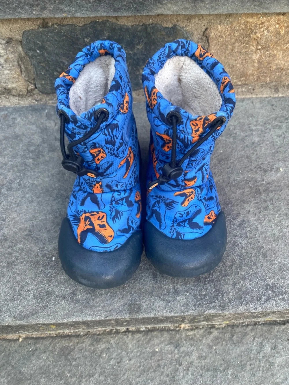 Bogs Kids Blue & Orange Dino Snow Boots